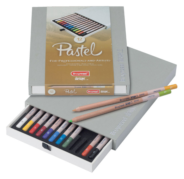 Crayon pastel Bruynzeel Design set 12 pièces assorti