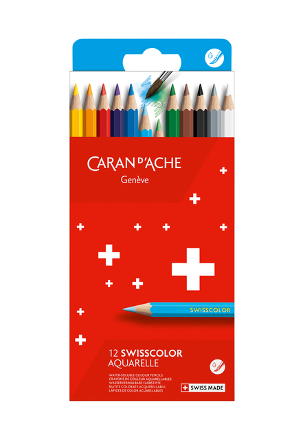 Crayon de couleur Caran d’Ache Aquarel boîte 12 pièces