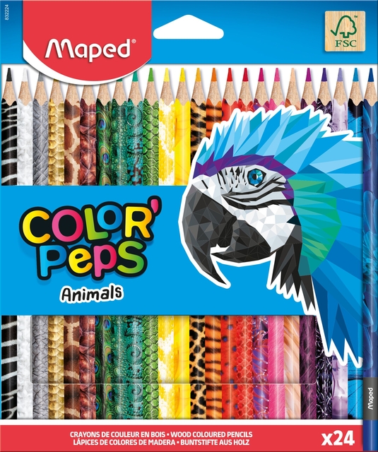 Crayon de couleur Maped Color'Peps Animals set 24 couleurs