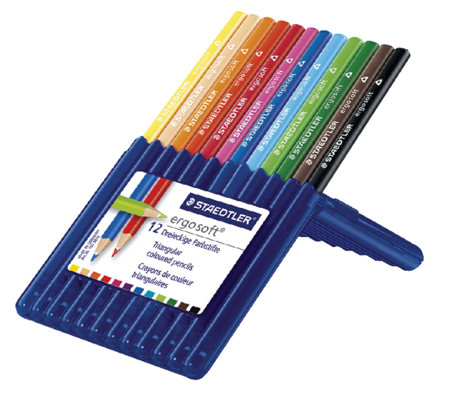 Kleurpotloden Staedtler Ergosoft driekantig 12stuks assorti