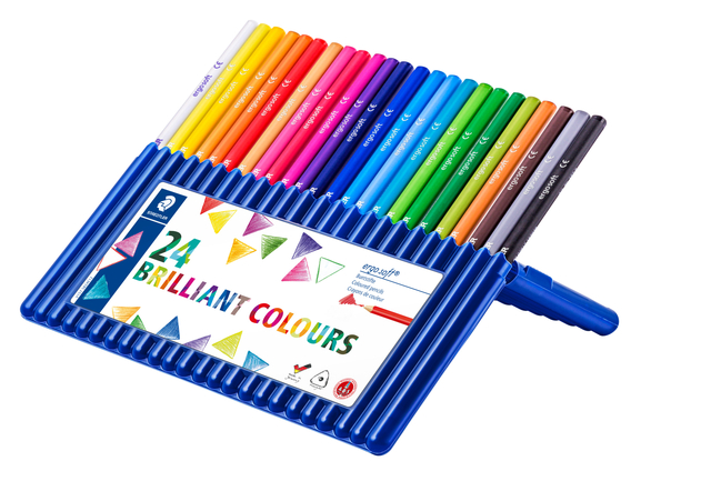 Crayons de couleur Staedtler Ergosoft triangulaire assorti 24pcs