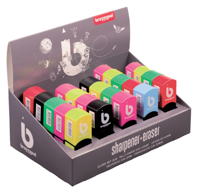 Taille-crayon/gomme Bruynzeel Teens assorti