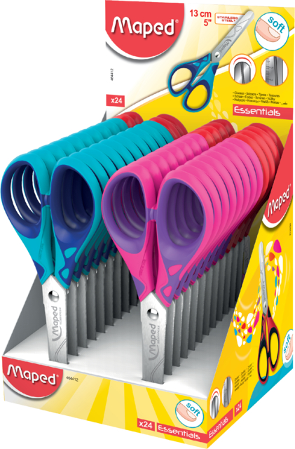 Ciseaux Maped Essentials Soft 13cm présentoir 24 pièces assorti