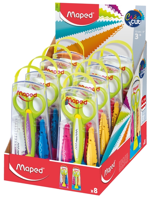 Schaar Maped Crea Cut met 5 verwisselbare motieven display á 8 stuks assorti