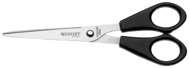 Kantoorschaar Westcott 155mm met kunststof grip rvs