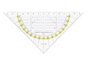 Equerre  géométrique 1552 160mm tranparent avec bande jaune
