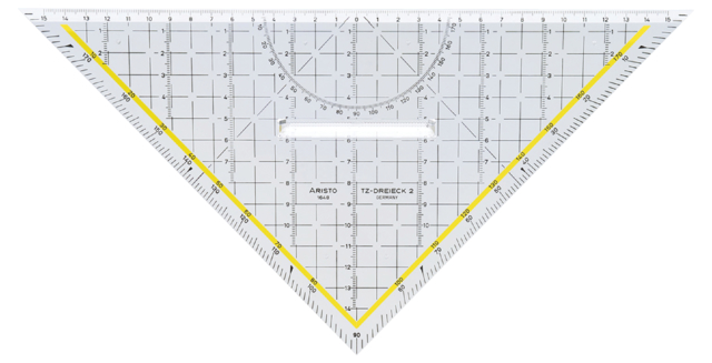 Geodriehoek Aristo 1648/2 325mm met greep transparant