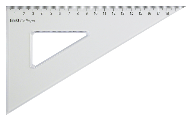 Driehoek Aristo 23620 200mm 30/60graden transparant