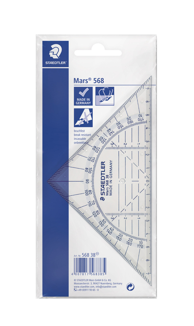 Equerre géométrique Staedtler 568 160mm Transparent