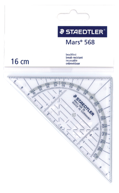 Geodriehoek Staedtler 568 160mm transparant