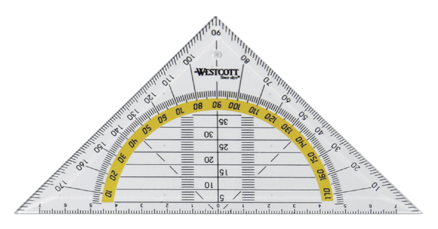 Equerre Géométrique Westcott 14cm transparent