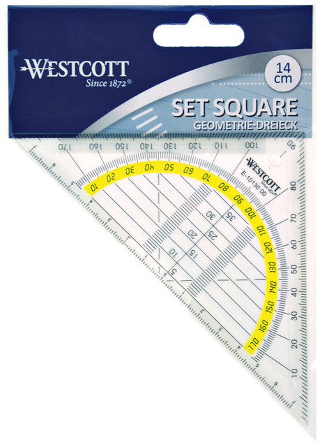 Equerre Géométrique Westcott 14cm transparent