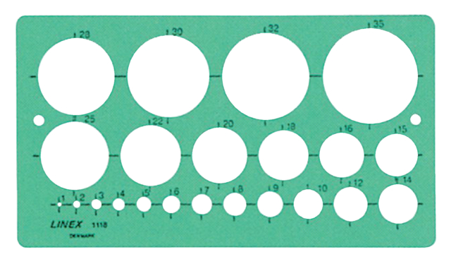 Gabarit de Cercles Linex 22 1-35mm Plots anti-tache vert