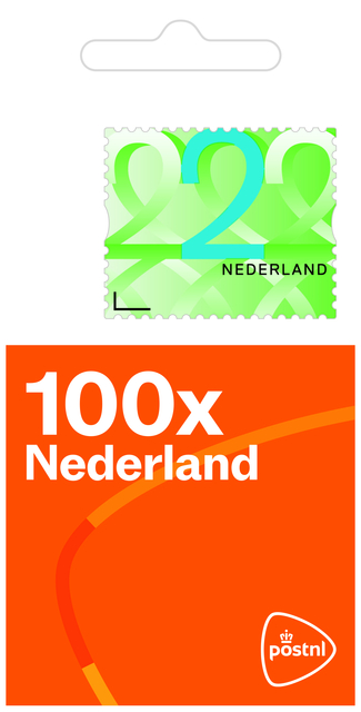 Timbre poste NL valeur 2 autocollant 100 pièces