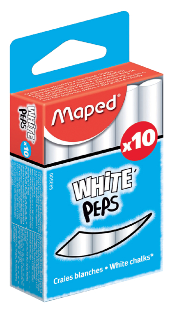 Craie tableau noir Maped White'Peps boîte 10 pièces blanc