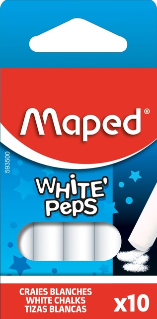 Schoolbordkrijt Maped White'Peps set á 10 stuks wit