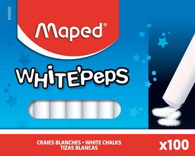 Craie tableau noir Maped White'Peps boîte 100 pièces blanc