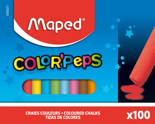 Schoolbordkrijt Maped Color'Peps doos á 100 stuks assorti