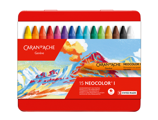 Craie à la Cire Caran d’Ache Neocolor-I assorti 15 pièces