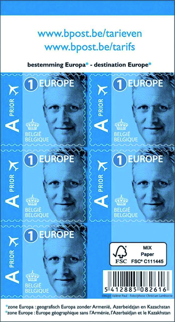 Timbres poste Belgique Valeur 1 Europe 50 pièces