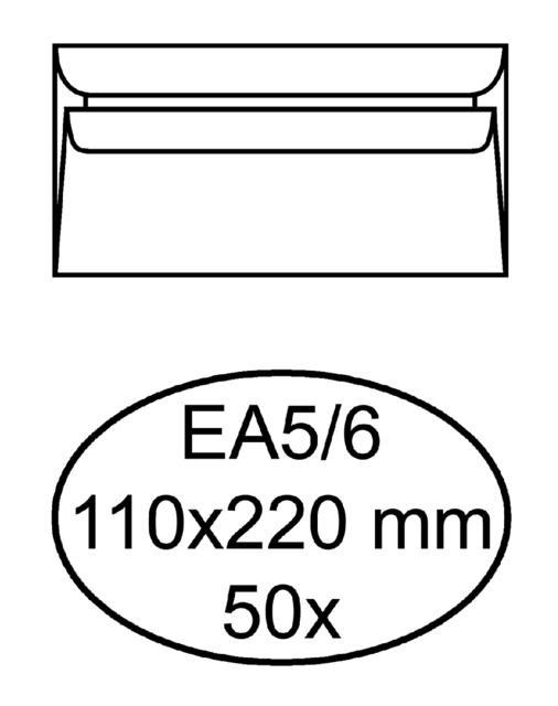 Envelop Quantore bank EA5/6 110x220mm zelfklevend wit 50 stuks