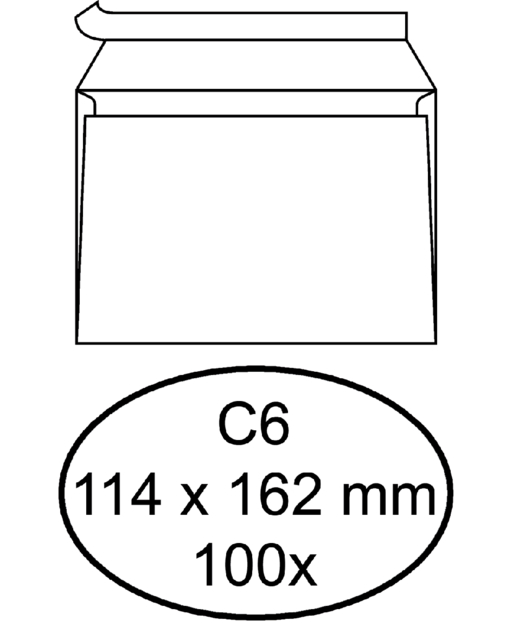 Envelop Quantore bank C6 114x162mm zelfklevend wit 100 stuks