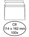 Envelop Quantore bank C6 114x162mm zelfklevend wit 100 stuks