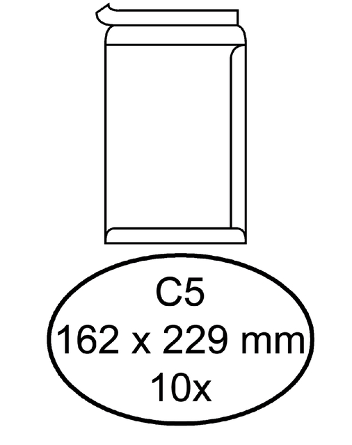 Enveloppe Quantore C5 162x229mm autocollante blanc 10 pièces