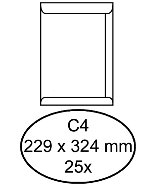 Envelop Quantore akte C4 229x324mm zelfklevend wit 25 stuks