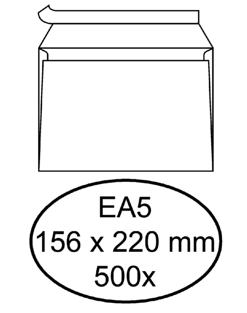 Envelop Hermes bank EA5 156x220mm zelfklevend wit doos à 500 stuks