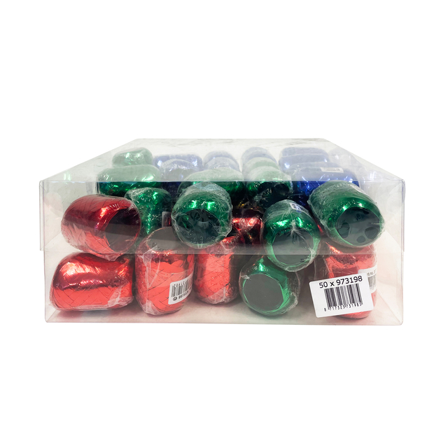 Ruban cadeau Haza 20mx5mm 50 pièces métallique assorti