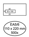 Enveloppe Quantore 110x220mm fenêtre gauche 3x10cm autocollant 500 pièces