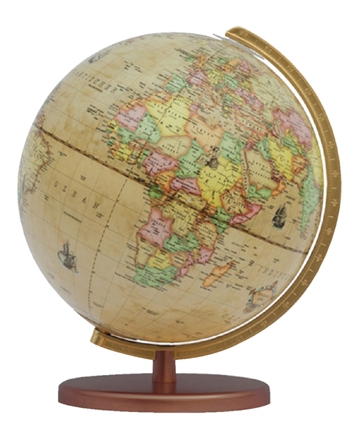 Globe Columbus Renaissance houten voet 30cm 603016/H