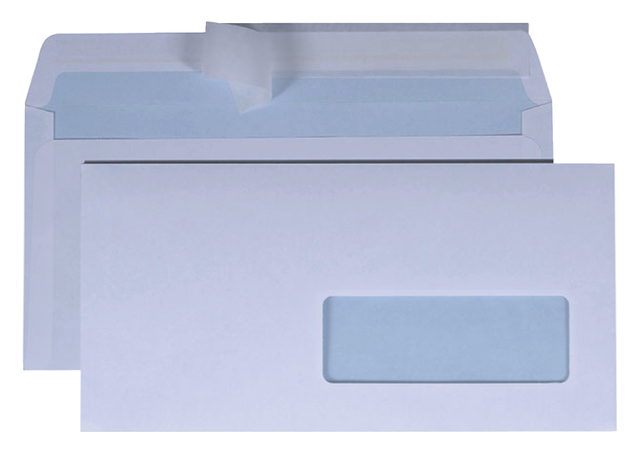 Enveloppe Quantore 114x229mm fenêtre droite 4x11cm autocollante 50 pièces