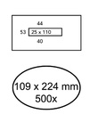 Envelop Quantore 109x224mm midden venster 25x110mm 500 stuks
