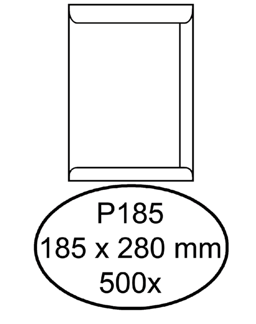 Envelop Quantore akte P185 185x280mm wit 500 stuks