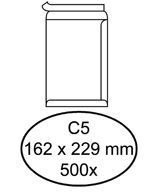 Enveloppe Quantore C5 162x229mm autocollant blanc 500pcs