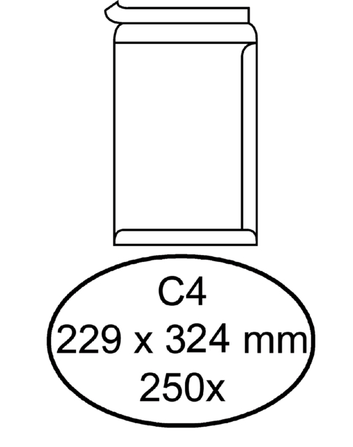 Envelop Quantore akte C4 229x324mm zelfklevend wit 250 stuks