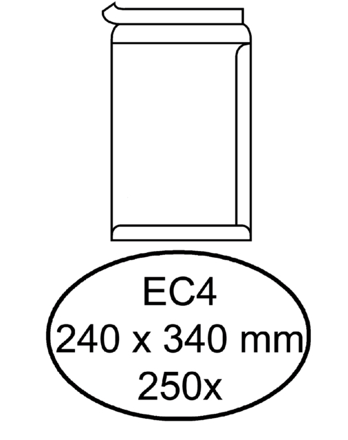 Enveloppe Quantore EC4 240x340mm autocollant blanc 250 pièces