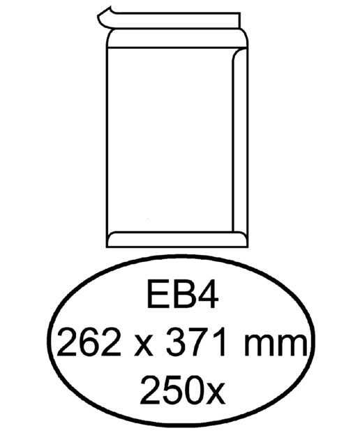 Enveloppe Quantore EB4 262x371mm autocollant blanc 250 pièces