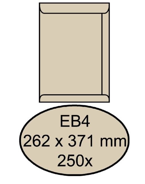 Envelop Quantore akte EB4 262x371mm cremekraft 250 stuks