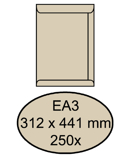 Enveloppe Quantore EA3 312x441mm gommée kraft crème 250 pièces