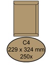 Enveloppe Quantore C4 229x324mm gommée kraft brun 250 pièces