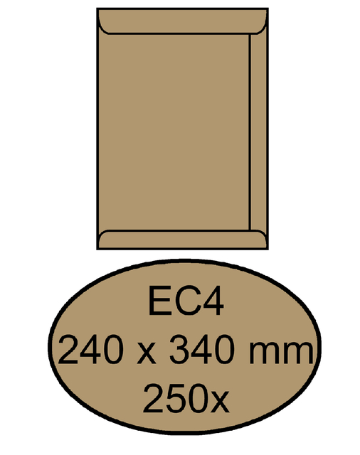 Enveloppe Quantore EC4 240x340mm gommée kraft brun 250 pièces