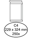Envelop Hermes akte C4 229x324mm zelfklevend wit doos à 250 stuks