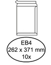Envelop Hermes akte EB4 262x371mm zelfklevend wit pak à 10 stuks