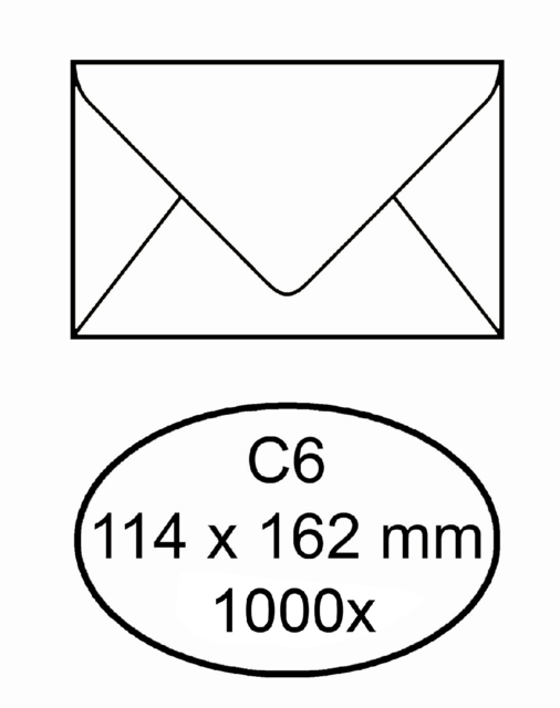 Envelop IEZZY bank C6 114x162mm gegomd wit 1000 stuks