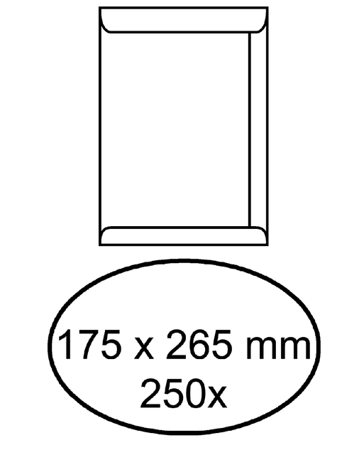 Enveloppe IEZZY 175x265mm autocollant 100g blanc 250 pièces