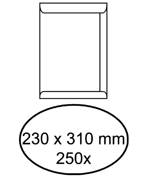 Envelop akte IEZZY 230x310mm zelfklevend 100gr wit 250 stuks