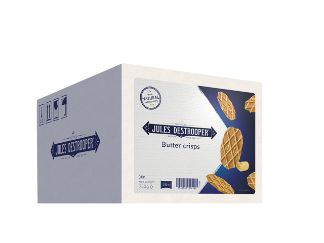 Koekjes Jules Destrooper natuurboterwafels doos 150 stuks